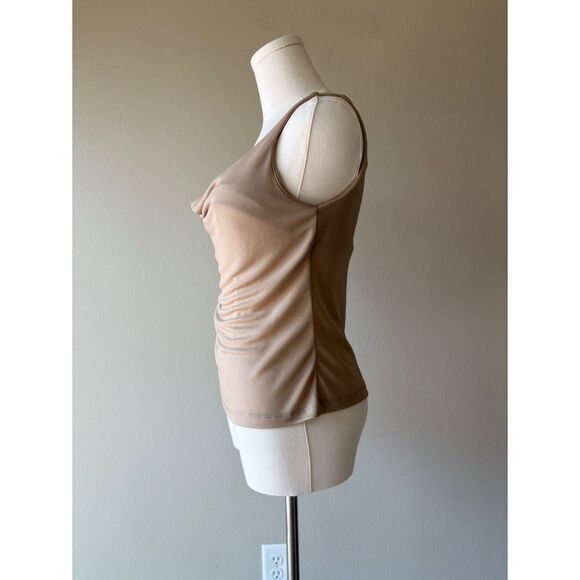 vintage 90s y2k cowl neckline beige top - Picture 3 of 7
